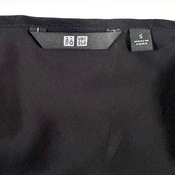 Uniqlo Satin Silky Black Maxi Slip Dress Spaghetti Straps Chic Coquette 90s Sz S - Picture 3 of 6